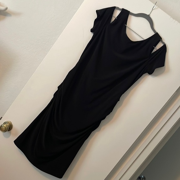 Little Black Dress with Shoulder Cut Outs - Picture 1 of 7